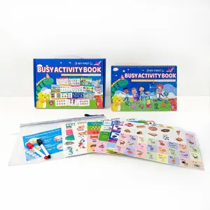 Pre-Assembled Busy Book Set for Kids, Interactive Play Book Without Cutting or Gluing, Tracing Preschool Books, Educational Color Recognition Flip Book Gift