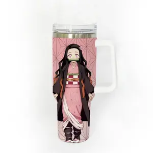 40oz Stainless Steel Tumbler, 1 Count Kamado Nezuko Pattern Insulated Water Bottle, Stainless Steel Thermos, Stainless Steel Flask, Drinking Cup for Home Office School, Boyfriend Gift, Drinkware, Summer Cool Bottle