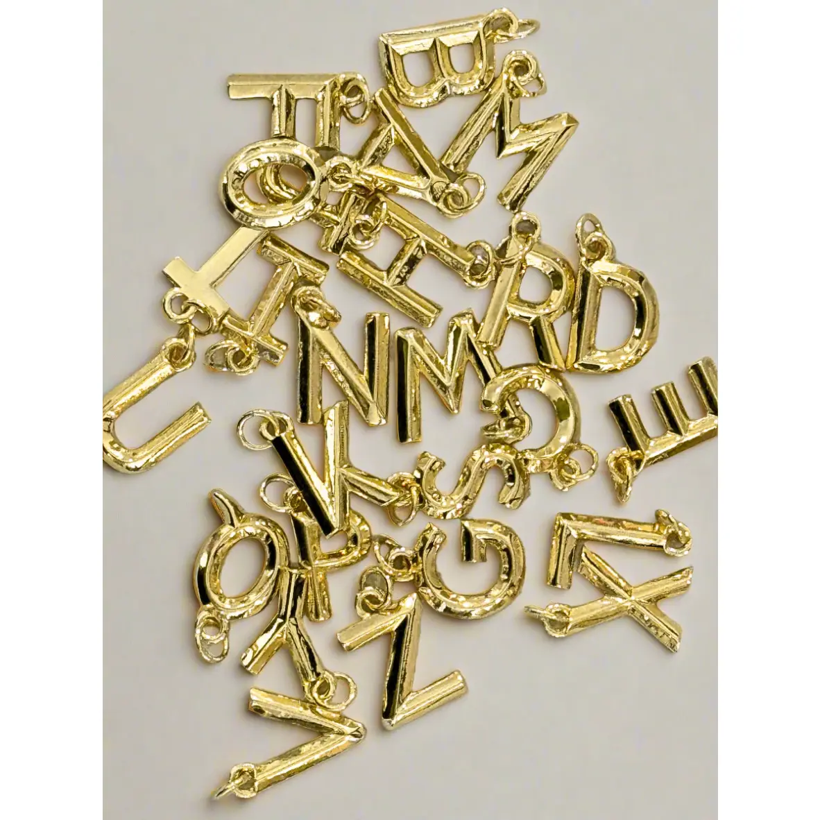 Classic Gold Initial Charm - Elegant Design for Personalizing Clothing and Accessories