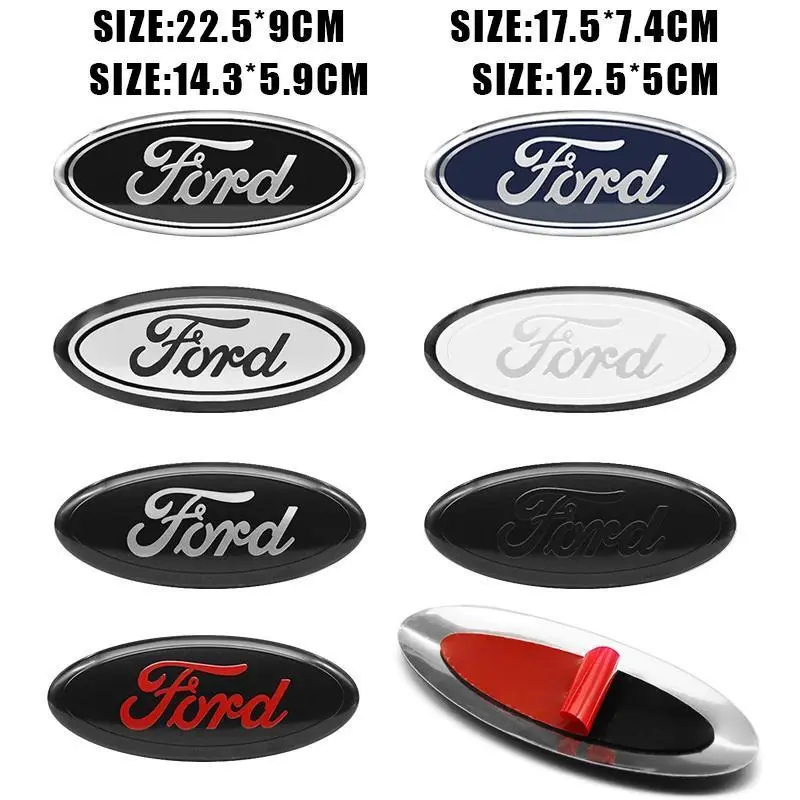 Metal Front Grille Rear Trunk Emblem Stickers for Ford Focus Mondeo Ranger 3D Car Logo Badge Waterproof Auto Styling Accessories