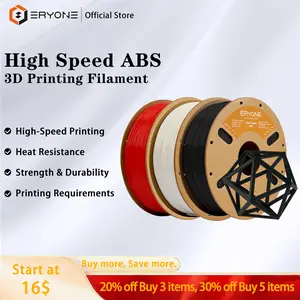 ERYONE High Speed ABS Filament 1.75mm +/- 0.03mm 30-600mm/s Hyper Speed ABS Filament 1kg for FDM Printers Enhanced Heat Resistance Odor-Free Printing
