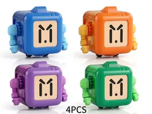 4-Pack Fidget Cube,6-in-1 Robot Fidget Cube - Ultimate Satisfying Click & Pop Sensory Toy