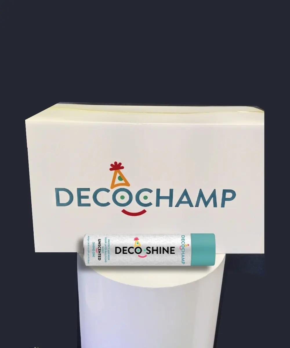 Decoshine Balloon Shine Aerosol Spray, 600ml High Pressure, 24-Unit Box - Quick Shine, Instant Glossy Finish, Quick Application, No Gloves, Unscented, Time-Saving Party Setup Solution, Quick Shine, No Gloves