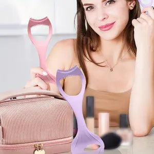 [Silicone Eyeliner Tool] Reusable Silicone Mermaid-Shaped Eyeliner Guide Tool | Unscented Palm Brush for Easy Application - Versatile Eyeliner & Eyeshadow Assistant for Women & Girls with All Skin Types - Resin Handle