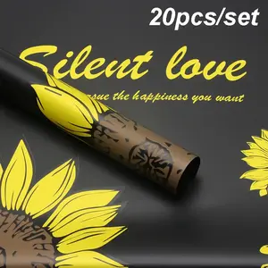 Sunflower Wrapping Paper - Floral Wrapping Paper for Women, 20 Sheets Gift Wrapping Paper for Wedding Birthday Holiday