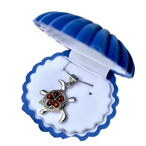 Hawaiian Sea Turtle Necklace – Sterling Silver Pendant with Koa Wood & Plumeria Flower