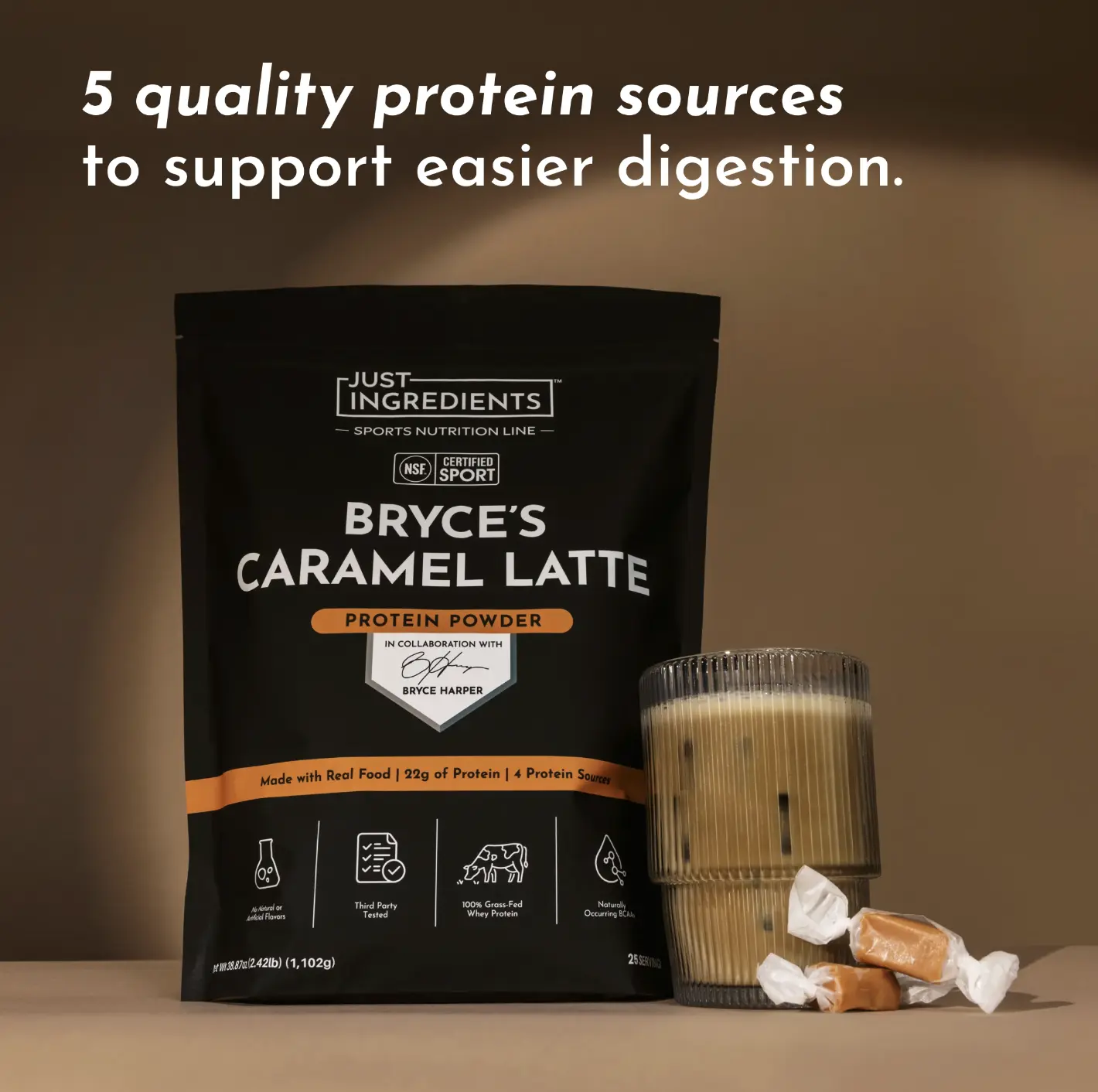 Just Ingredients - Date Caramel Espresso Protein (Caramel Latte