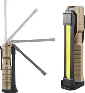 Rechargeable LED Magnetic Work Light，Work Lights for Mechanics with Stand， Foldable Magnetic Flashlight Automotive Work Light, Hook, 180° Rotate,Camping, Emergency.