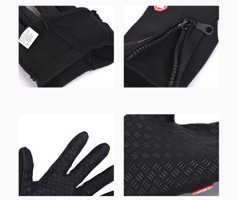 Winter Gloves Touch Screen Riding Motorcycle Sliding Waterproof Sports Gloves With Fleece