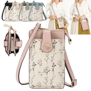 Women's Genuine Leather RFID Blocking Anti-Theft Wallet Purse - Compact Phone Bag with Credit Card Slots, Wrist Strap & Snap Closure Suitable for Cell Phone & Essentials