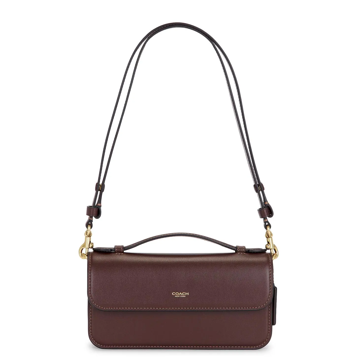 Coach Refined Calf Leather New York Elora Top Handle Crossbody Bag in Maple