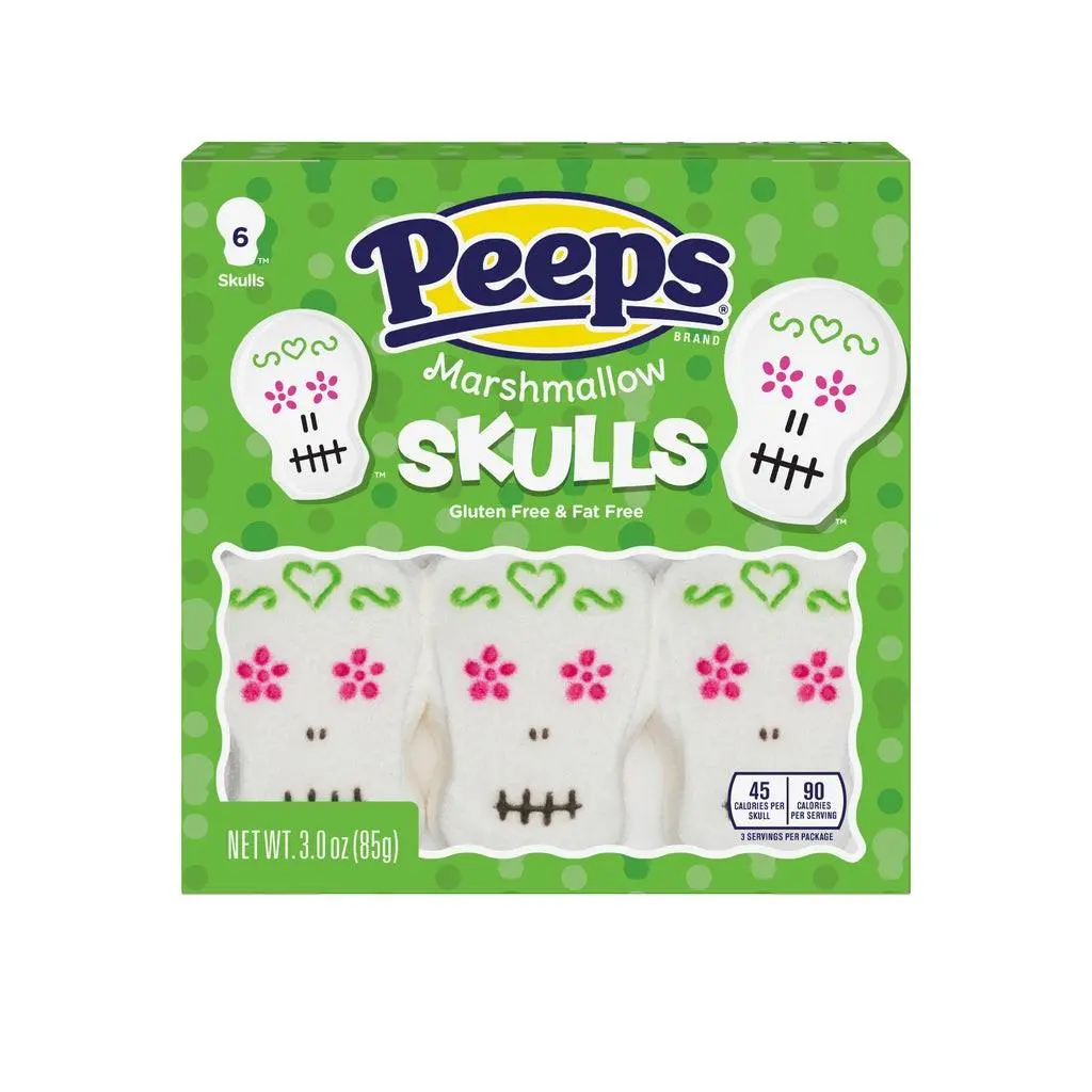 ThayerPeeps Halloween Marshmallow Candy Skulls 3oz 12ct