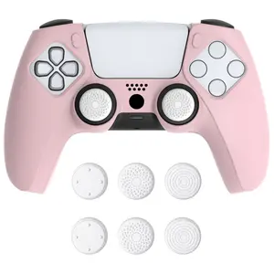 PlayVital Anti-Slip Silicone Cover Skin for ps5 Controller, Soft Rubber Grip Case for ps5 Controller Fits with Charging Station with Thumb 3pairs Grip Caps
