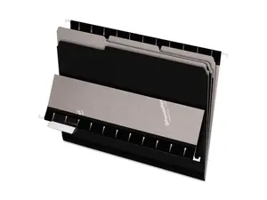 Pendaflex Interior File Folders 1/3 Cut Top Tab Letter Black 100/Box 421013BLA