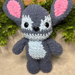 Handmade Crochet Blue Alien