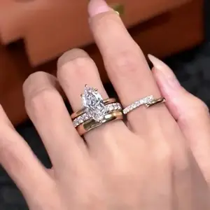 Maxine CZ 4.0ct Marquise Cut 3PC Engagement Ring,5A Cubic Zirconia Women's Ring Jewelry,Promise Ring for Daily,Travel,Proposal,Wedding,Birthday,Anniversary