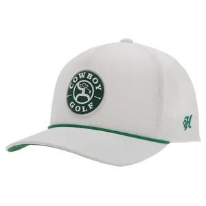 Hooey Men's Cowboy Golf Graphic Green & White Cap 2430T-WH