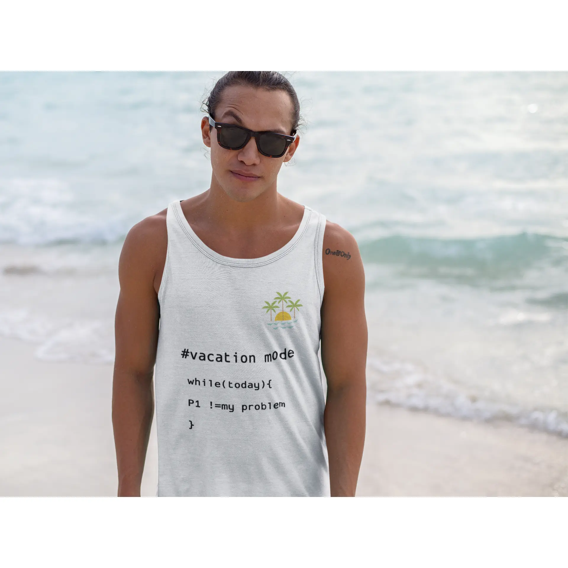 Vacation Mode Tank Top, Funny Programmer Beach Shirt, DevOps Coding Humor, Tropical Vacation IT Gift, Software Engineer Shirt, Systems Engineer Tank