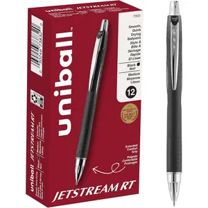 uniball Jetstream RT Retractable Ballpoint Pens Medium Point, 1mm, Black, 12