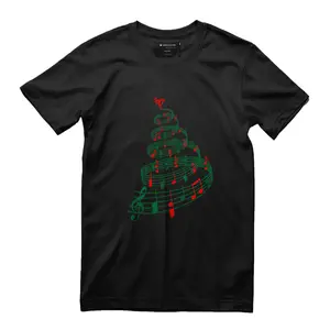 Tree With Music Notes And Heart Christmas T-Shirt