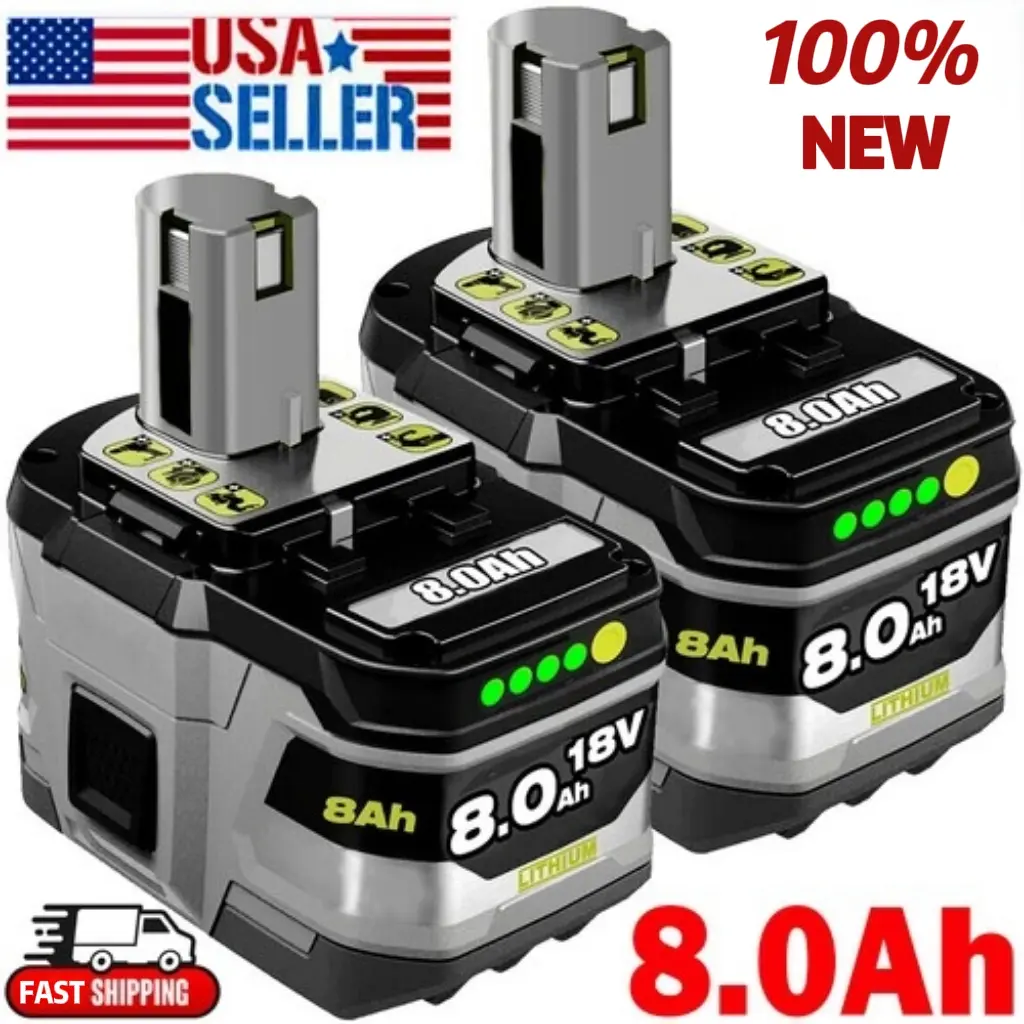 8.0Ah 18V Battery P108 One Plus For RYOBI 18 Volt High Capacity Lithium-Ion High Performance 100% NEW FAST SHIPPING