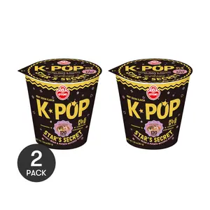 2 Pack OTTOGI Korean Beef Udon Noodles - Low Calorie K-Pop Star Secret Instant Ramen - Original Flavor 37.8g Each - Non-Fried Mung Bean Potato Noodles (120 Kcal)