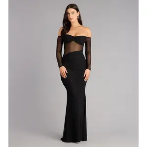 Azarliah Rhinestone Mesh Mermaid Formal Dress