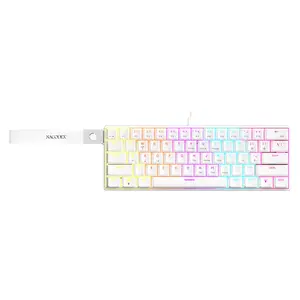 AJAZZ NK61 wired mechanical keyboard Linear Red Switch esports gaming keyboard lightweight office keyboard Backlit Keyboard 61 key small configuration portable ABS flat keycap wear-resistant and durable plug and play, Gaming Keyboard Accessories