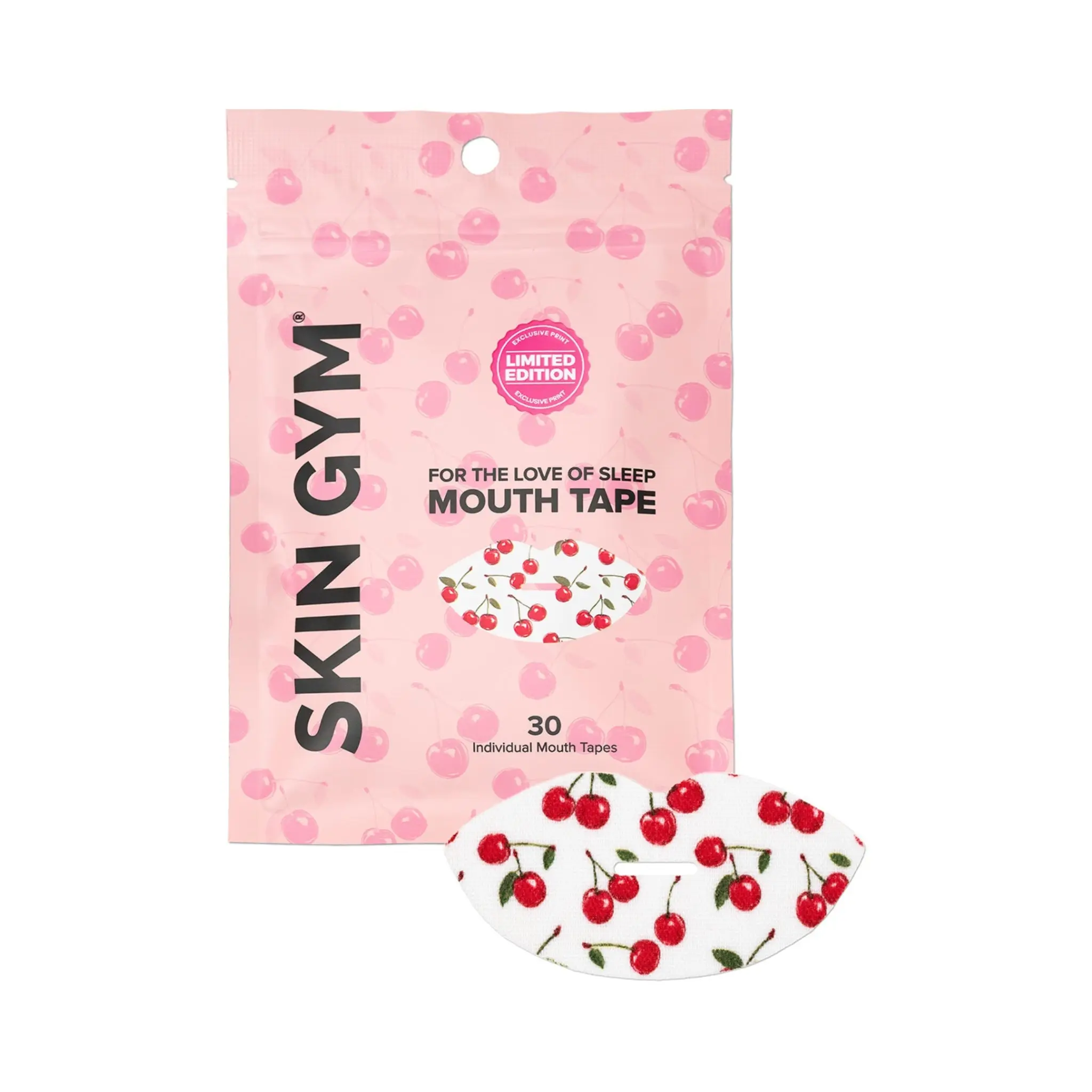 Skin Gym Mouth Tape - Cherries (30 Pack) Sleep Comfort Support | Cherry Design & Gentle Adhesive