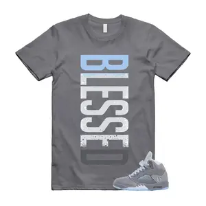 AJ5 Wolf Grey Match Shirt, BLESSED Graphic Tee, 90s HipHop Tee, Gift For Women and Men, Unisex T-Shirt, Cozy Gift