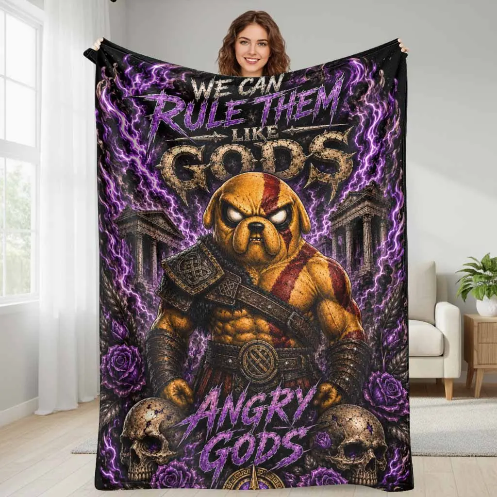 Warrior Dog Flannel Blanket Gothic Mythology Print Super Soft Lightweight Durable Plush Throw For Living Room Bedding Sofa Decor Birthday Gift Anniversary Surprise