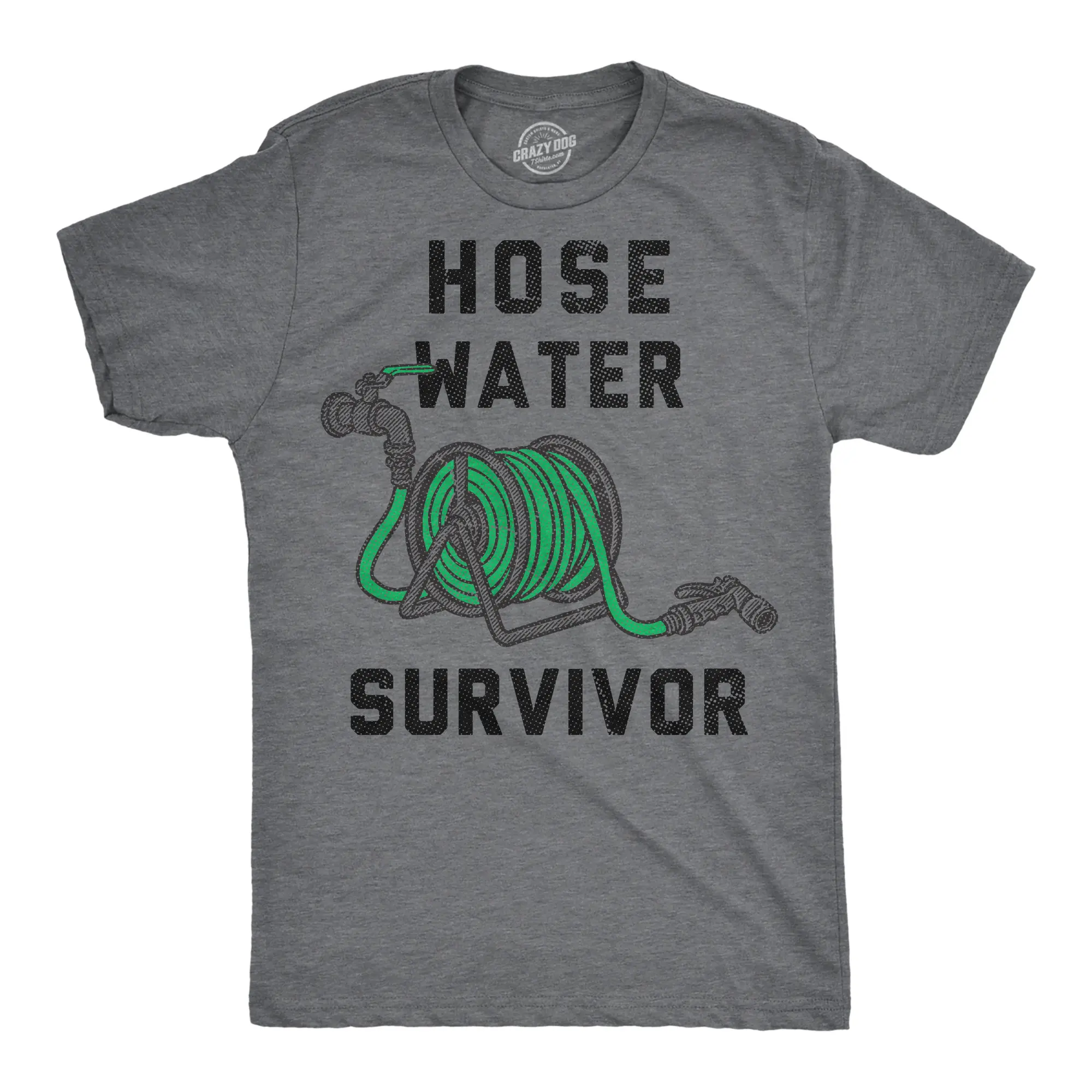 Mens Funny T Shirts Hose Water Survivor Sarcastic Tee For Men Mens Funny T Shirts Cool Vintage Fashion T-Shirt Gift Classic Menswear Funny Vintage Short Sleeve Novelty Tees for Guys Dark Grey