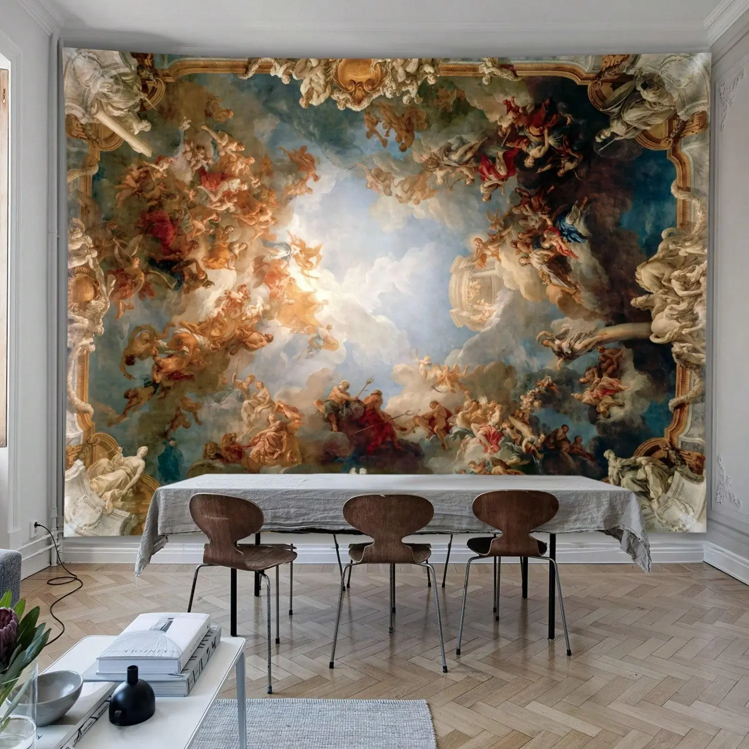 Renaissance Decorative Tapestry, Retro Paris French Royal European Art Painting Tapestry Virtual Background Decoration For Bedroom,Living Room,Dorm Wall Hanging 11