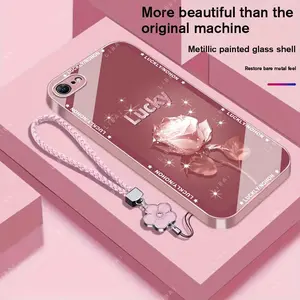 Suitable for [iPhone Se 2]Brand new premium phone case，free beautiful four-leaf clover lanyard，available in multiple colors， beautiful and high-class eleganceexquisite YM99