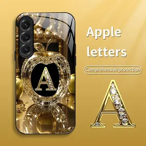 Suitable for [Galaxy S25+] New high-end letter glass mobile phone case New business simple metal paint electroplated glass mobile phone case Affordable price Anti-drop and anti-fingerprint 995
