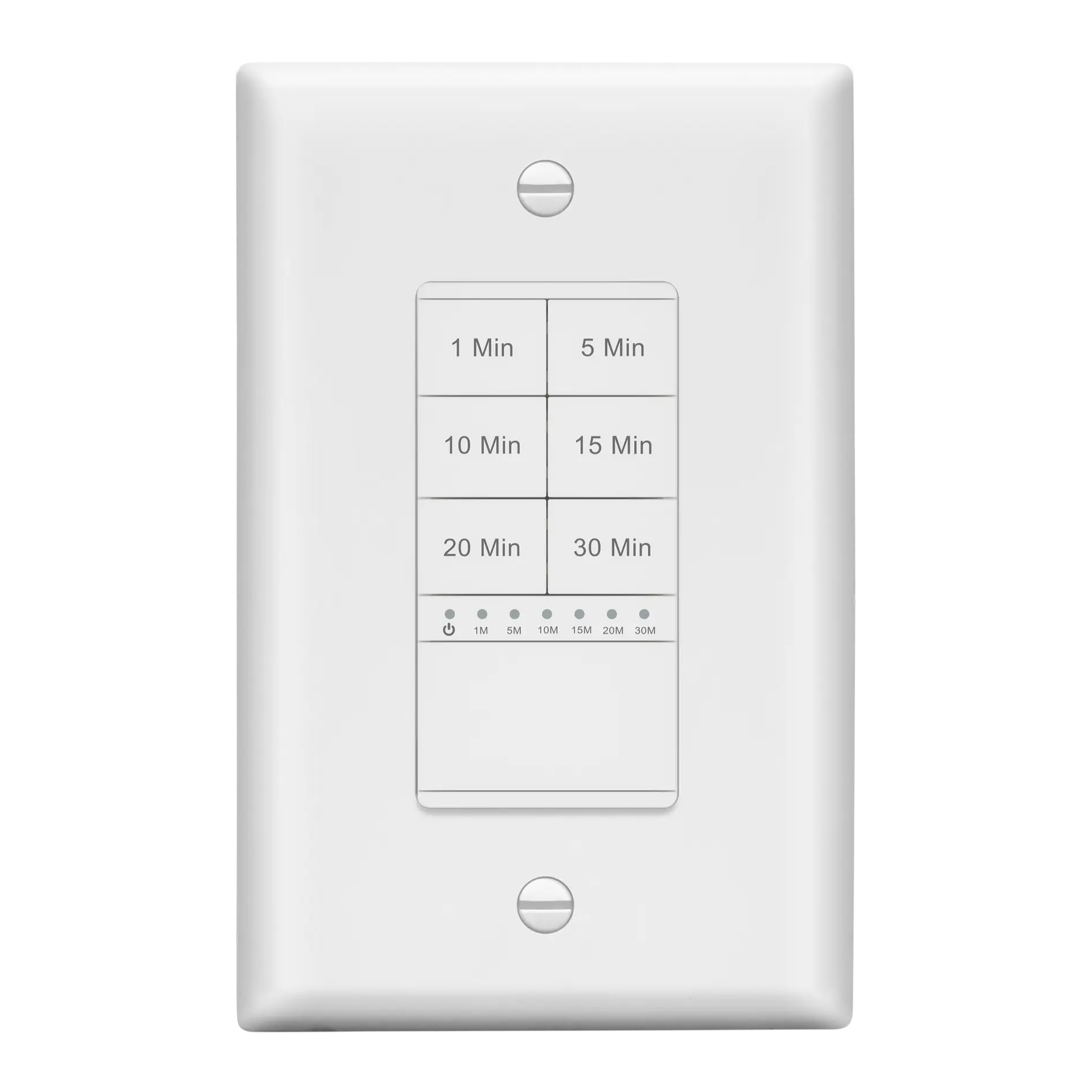 LIDER 30-Minute Hour Countdown Timer Switch, In-Wall, No Neutral Required, Ground Required, LED Indicator, Timer for Fans or Lighting, Wall Plate Included
