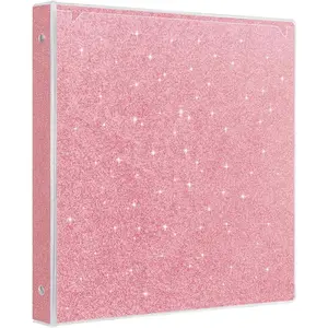 3 Rings Binder for School Supplies, 1 Inch Round Rings to Hold 300 Sheets, Fashion View Binders, Glitter