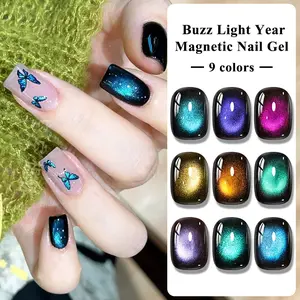 Buzz Light Year Magnetic Nail Gel Polish, Aurora Effect Nails, Semi-Permanent Nail Art, Soak off Varnish, Nail Care & Styling