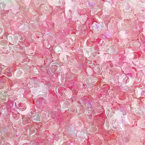 Pink Assorted Mix 3d Nail Charms, Aurora Bow & Mermaid Tail Nail Art Accessories
