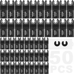 VEVOR 50PCS Oscillating Saw Blades,  Universal Quick Release Oscillating Saw Blades, Multitool Tool Blades for Wood Plastic Aluminum, Fit Dewalt Bosch Milwaukee Hitachi Chicago Craftsman