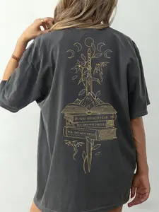 Colors Shirt, Fantasy Sword Dragon Moon Design, Bookish Quote Casual Tee, Womenswear Everyday Top