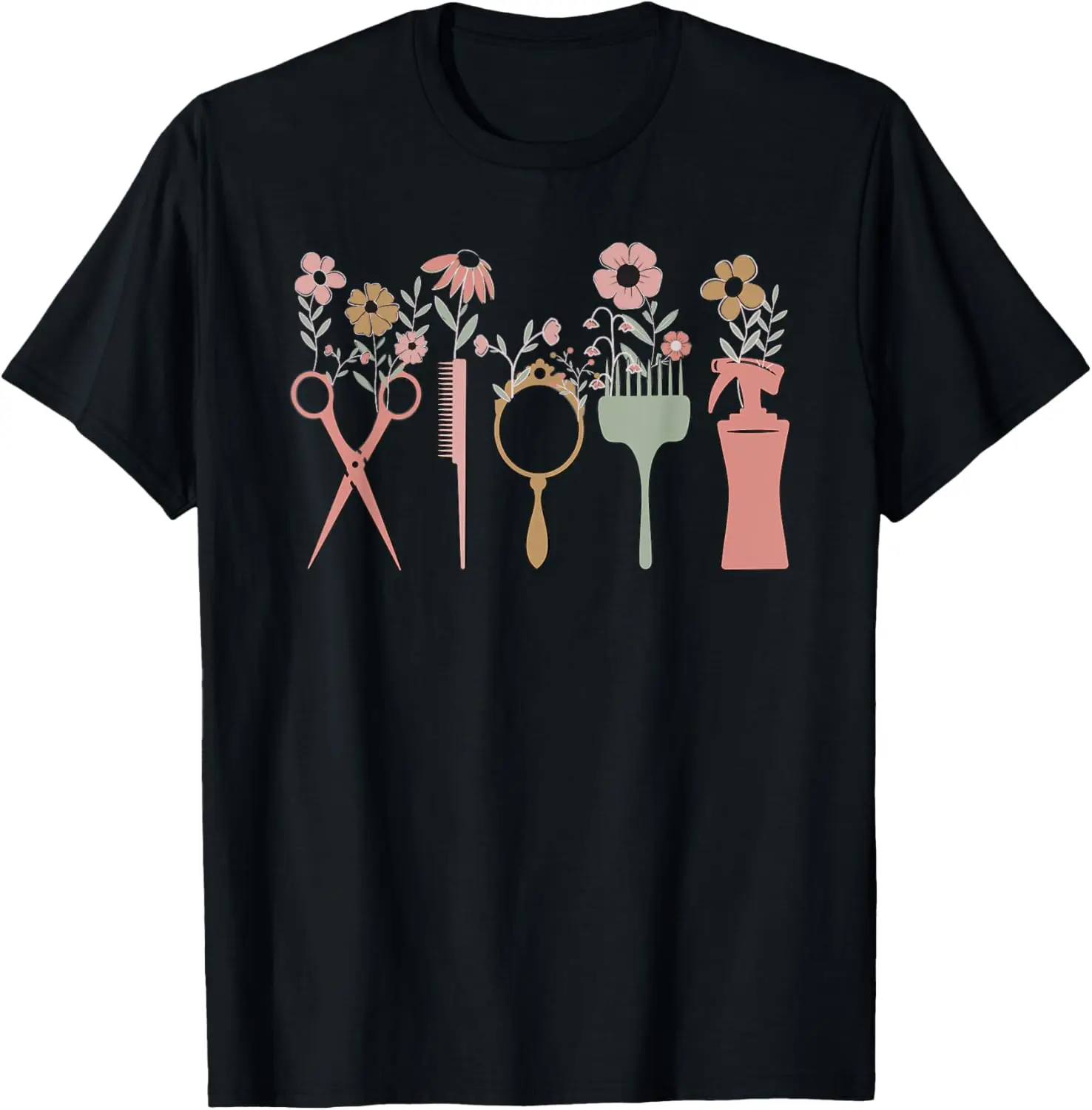 100% Cotton Hair Stylist Hairdresser Floral Salon Hairstylist Men Women T-Shirt