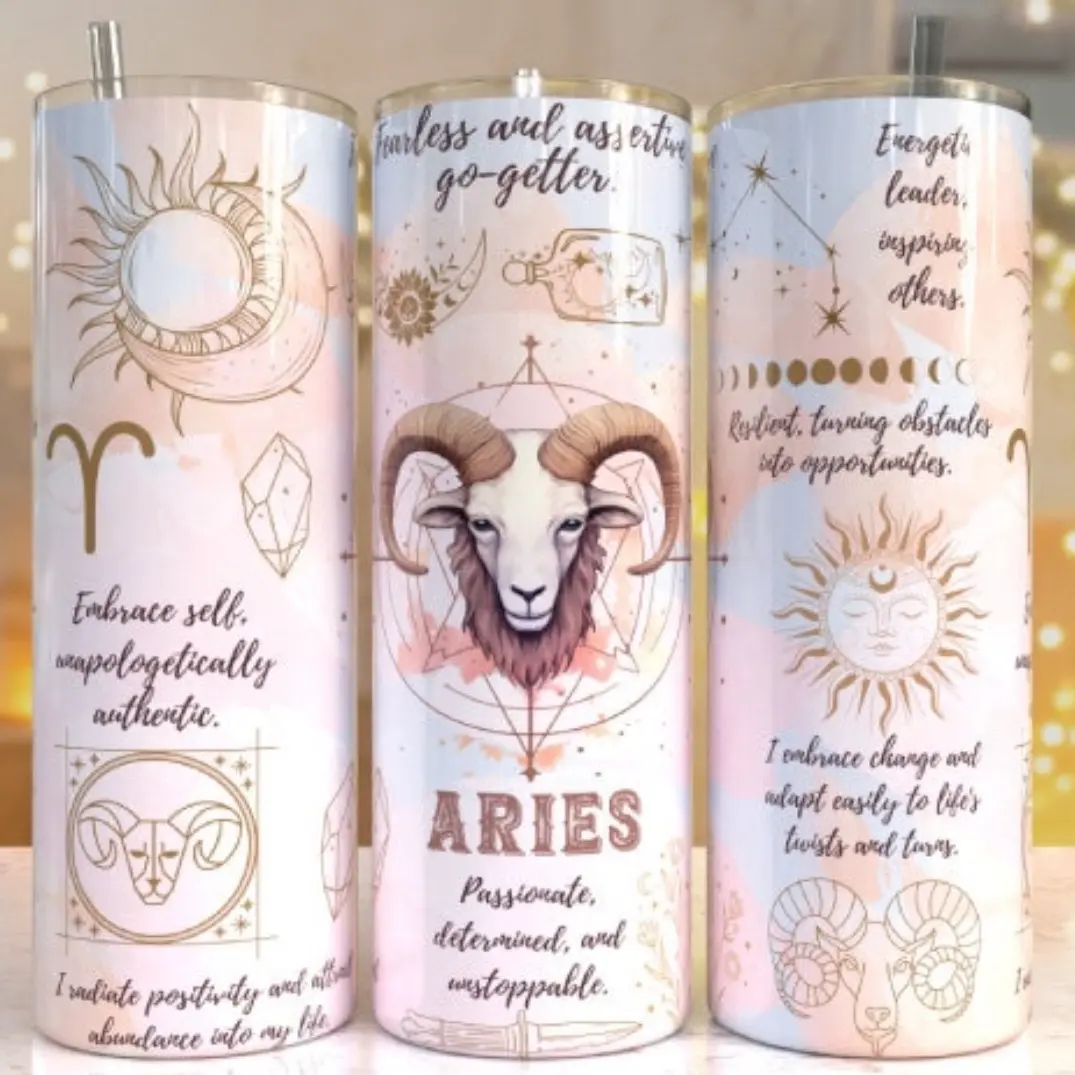 Zodiac sign 20 oz tumblers Portable Bottle Drinkware Stylish Water Bottles Washable Reusable