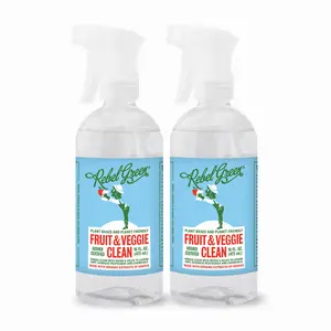 Rebel Green Fruit & Veggie Clean 16 oz Spray 2 pk Plant Based Vegan Certified Household Cleaner