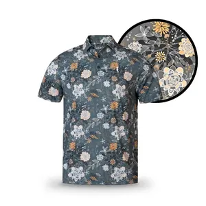 Harvest Fairway Men's Casual Shirt with Floral Pattern, Collar, and Button Front, Suitable for Twilight Wear