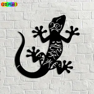 1pc Gecko Metal Wall Art, Intricate Gecko Statue Mural, Ideal Gift for New Year, Easter, Reptile Decor Enthusiasts, Weather-Resistant Metal Wall Decor Wall Sculptures, Perfect for Garden Wall & Patio Fence, Unique Outdoor Art
