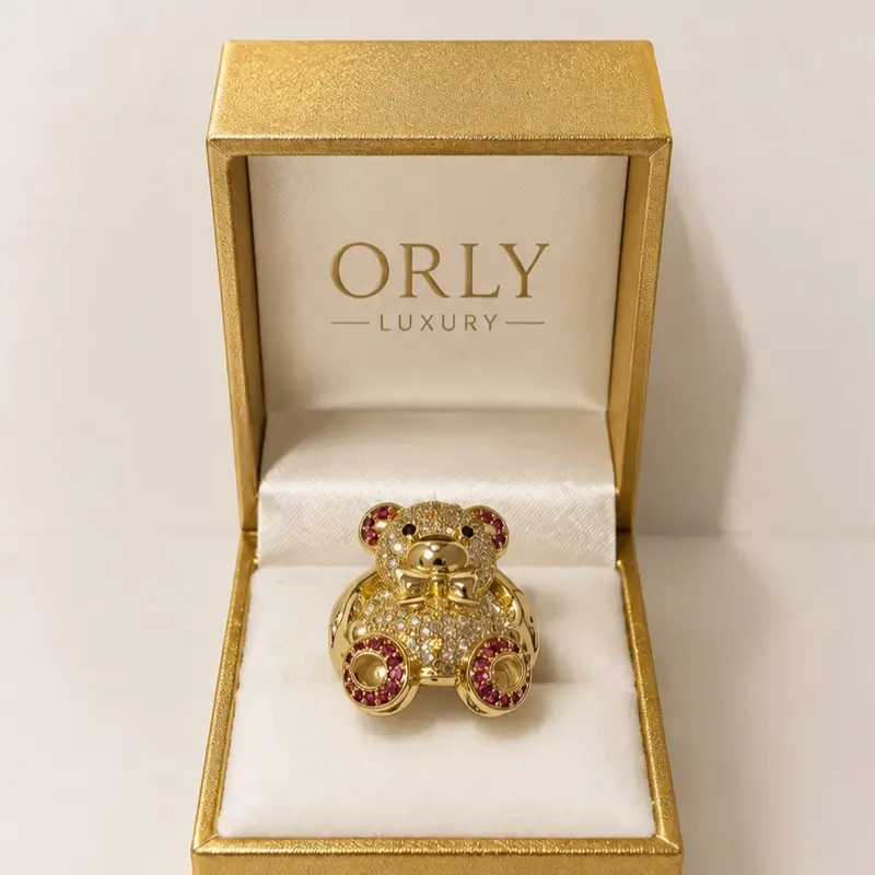 Teddy Royale 14K Gold-Plated Stainless Steel Ring, Water-Resistant