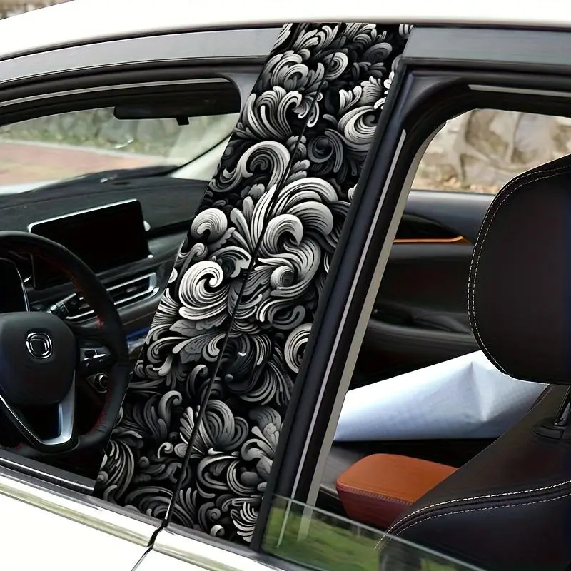 Car B-pillar Sticker, 3D Embossed Design Car B-pillar Decal, Car Decals, Car Stickers, Self-adhesive Car Exterior Decorative Sticker, Vehicle Exterior Decoration, Universal Car Accessories