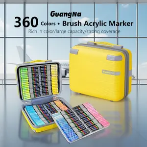 360 Color Acrylic Paint Soft Tip Marker Set, Brush Marker Pen, Waterproof Quick Dry Markers, Creative DIY Drawing Graffiti Stickers Poster, Art Design Gift Stationery