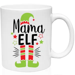 Mama Elf Ceramic Mug 15 Ounce  Mug